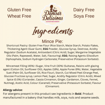 Denise's Delicious Gluten Free Mince Pies